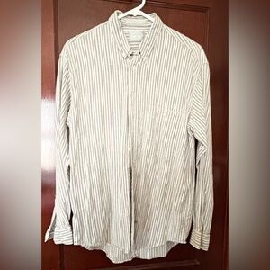 Dockers Men's Black and White Striped Casual Shirt